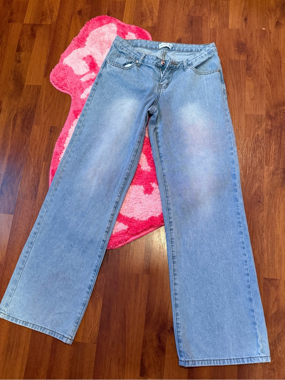 Wide Leg Light Blue Women's Jeans - Flared Casual Fit